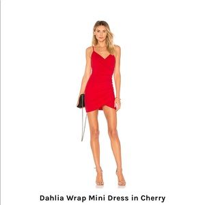 Superdown Dahlia wrap dress in cherry red